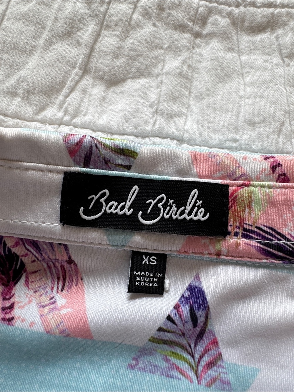 Bad Birdie Sleeveless Golf Polo Tropical Geometric Print XS - Picture 2 of 6